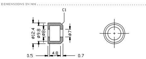 Rubber holder for electret microphones 10mm